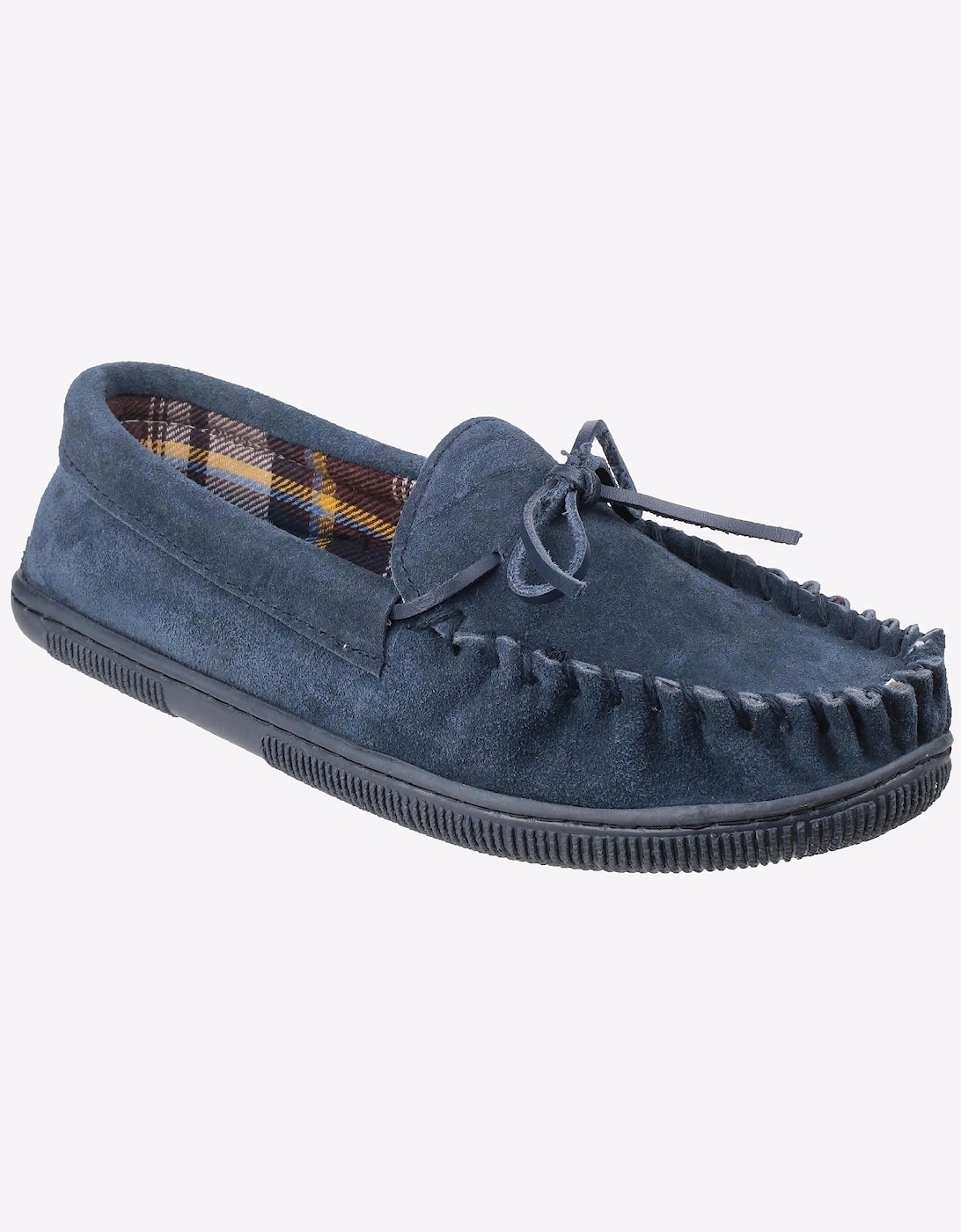 Cotswold Alberta Slip On Moccasin Slippers Mens Navy
