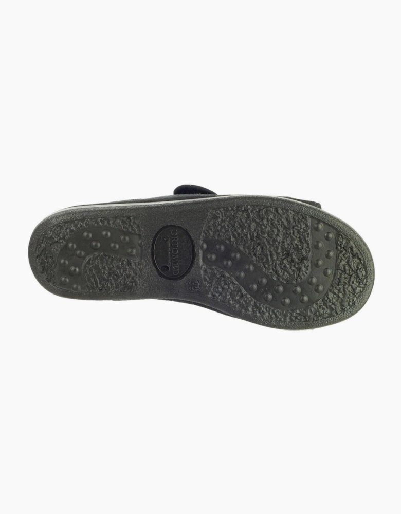 GBS Med Brompton Wide Fit Slipper Black