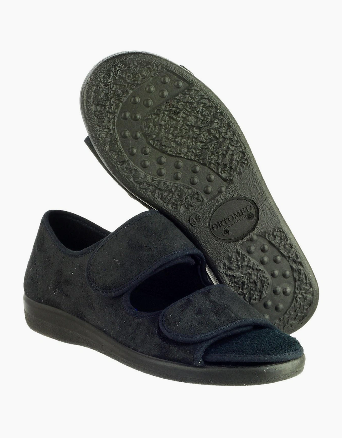 GBS Med Brompton Wide Fit Slipper Black