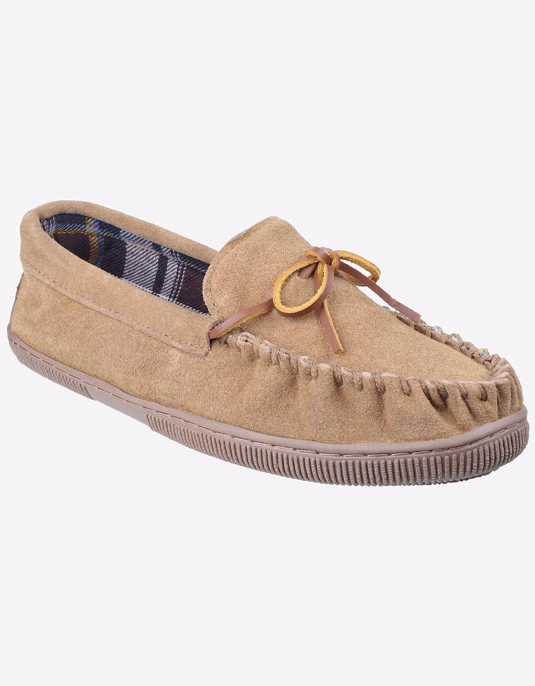 Cotswold Alberta Slip On Moccasin Slippers Mens Beige