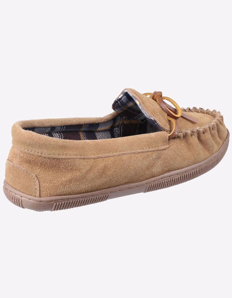Cotswold Alberta Slip On Moccasin Slippers Mens Beige