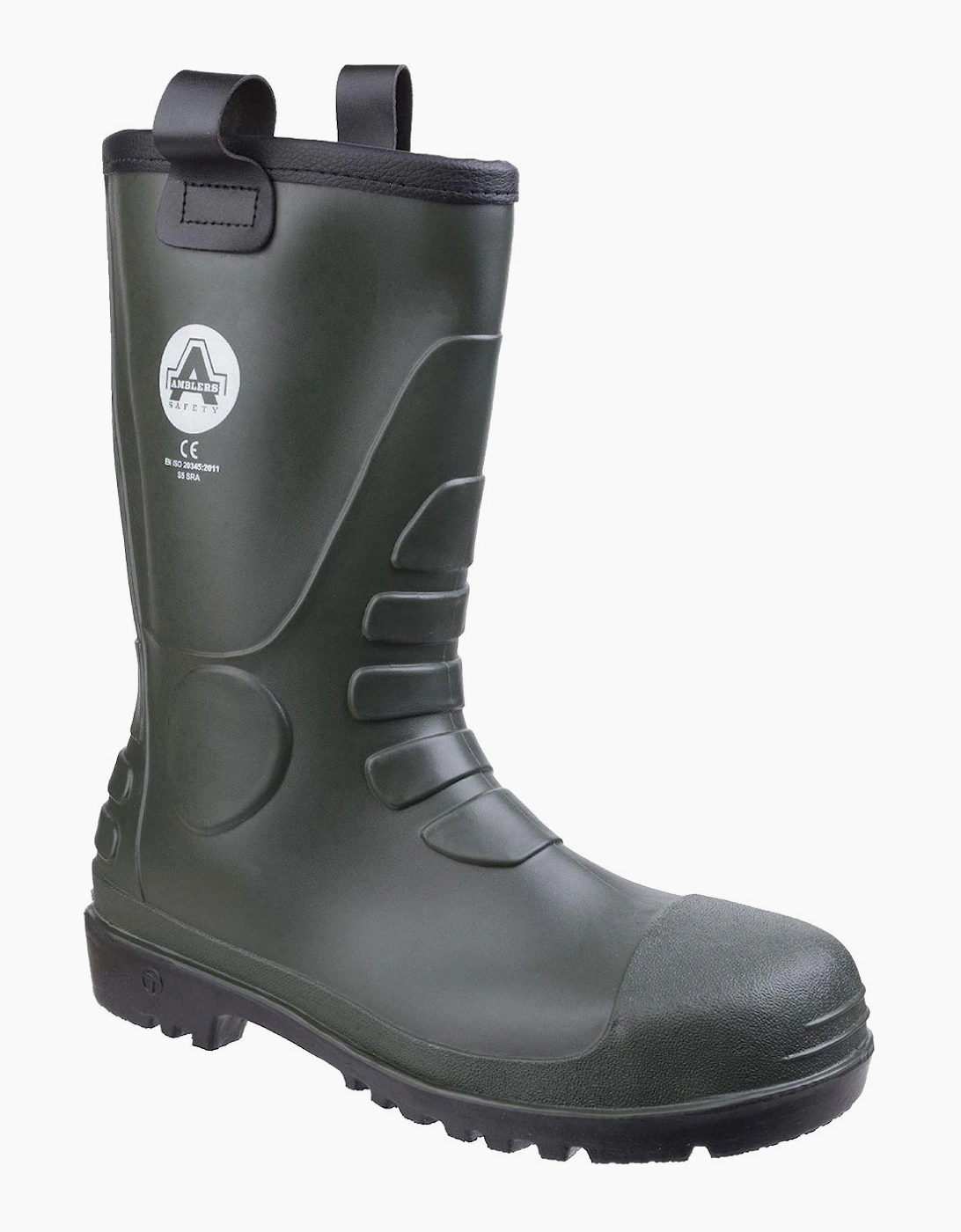 Amblers Safety FS97 PVC Rigger Safety Boots Mens Green