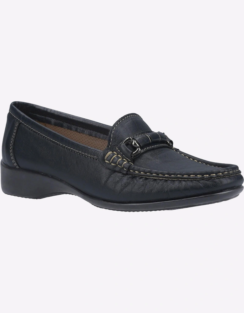 Cotswold Barrington Leather Womens Loafer Shoes Navy