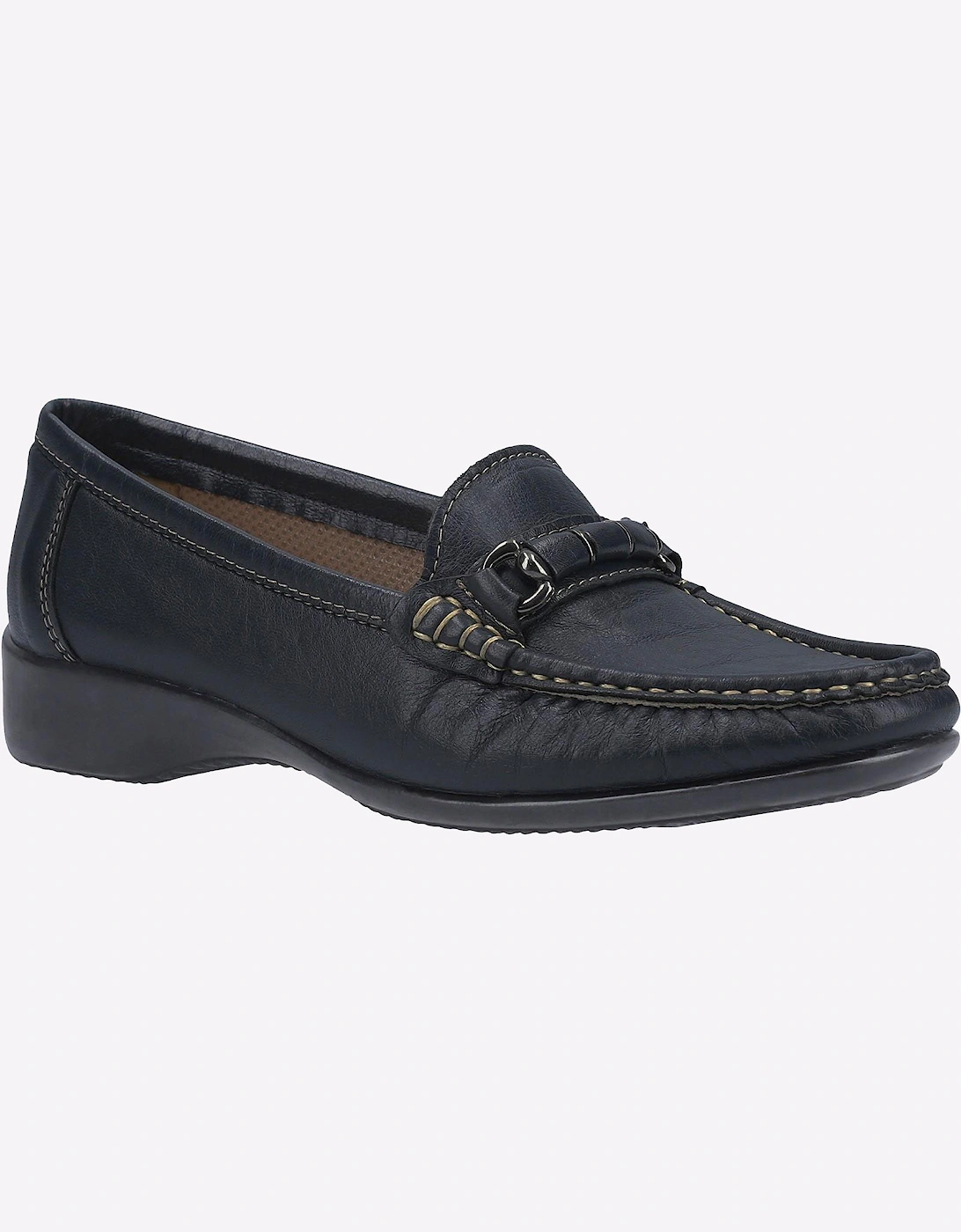 Cotswold Barrington Leather Womens Loafer Shoes Navy