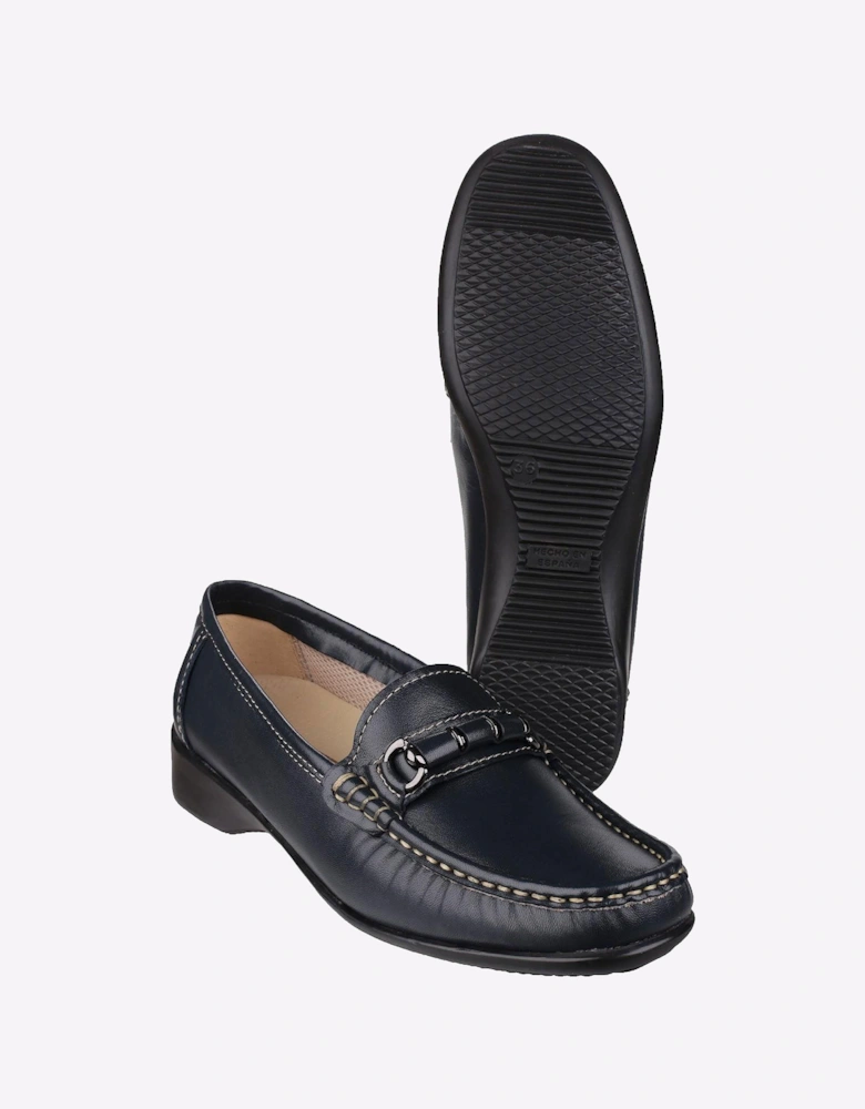 Cotswold Barrington Leather Womens Loafer Shoes Navy
