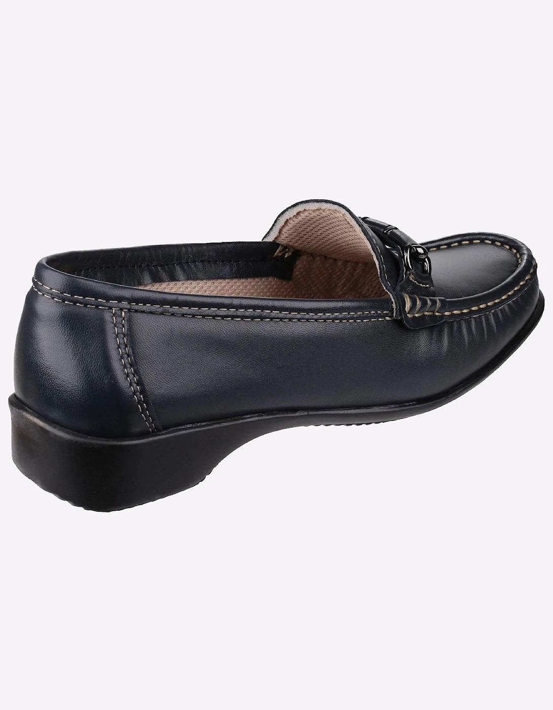 Cotswold Barrington Leather Womens Loafer Shoes Navy