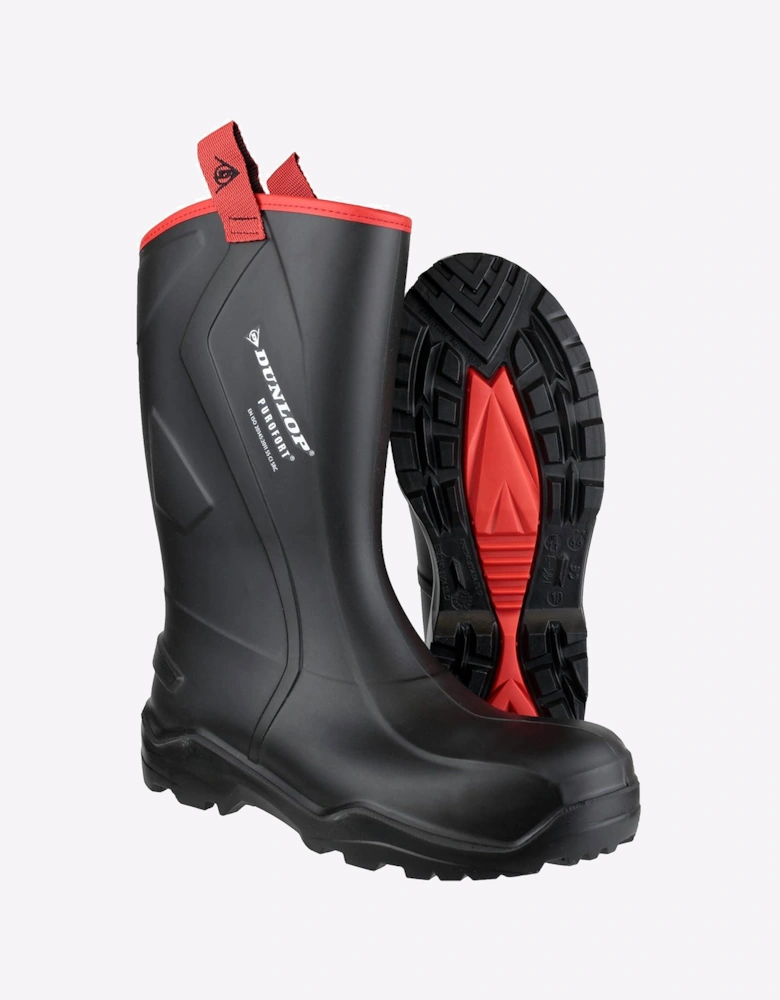 Dunlop Purofort+ Rugged Full Safety Mens Wellingtons Black