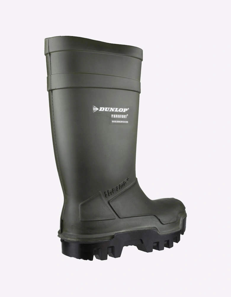 Dunlop Purofort Thermo+ Full Safety Mens Wellingtons Green