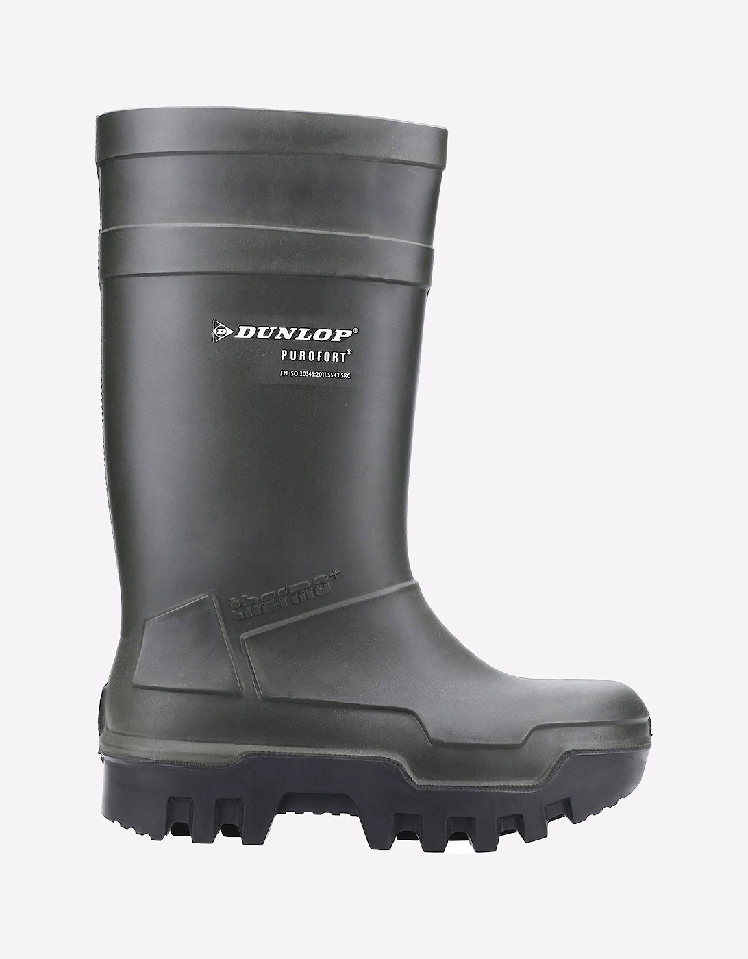 Dunlop Purofort Thermo+ Full Safety Mens Wellingtons Green
