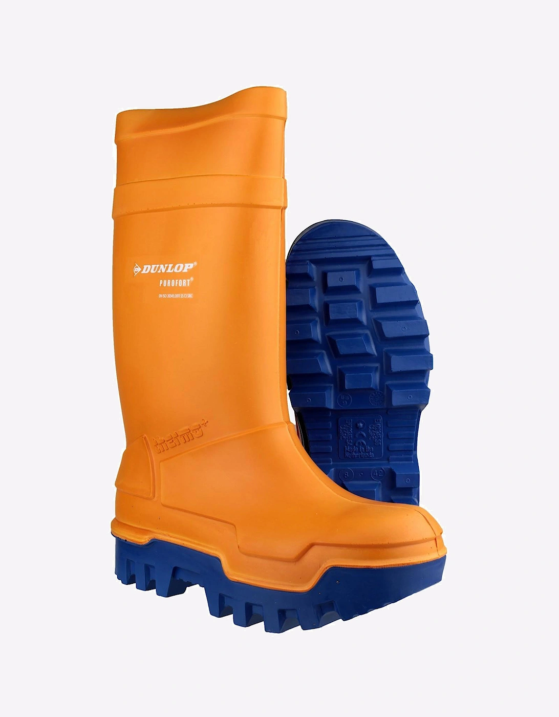 Dunlop Purofort Thermo+ Full Safety Mens Wellingtons Orange
