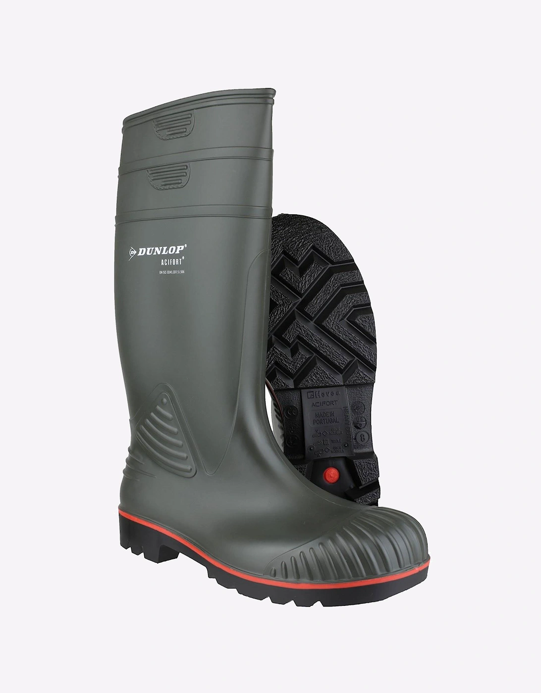 Dunlop Acifort Heavy Duty Full Safety Wellington Mens Green