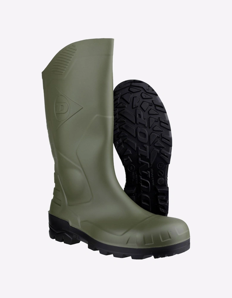 Dunlop Devon Unisex Safety Wellingtons Green/Black
