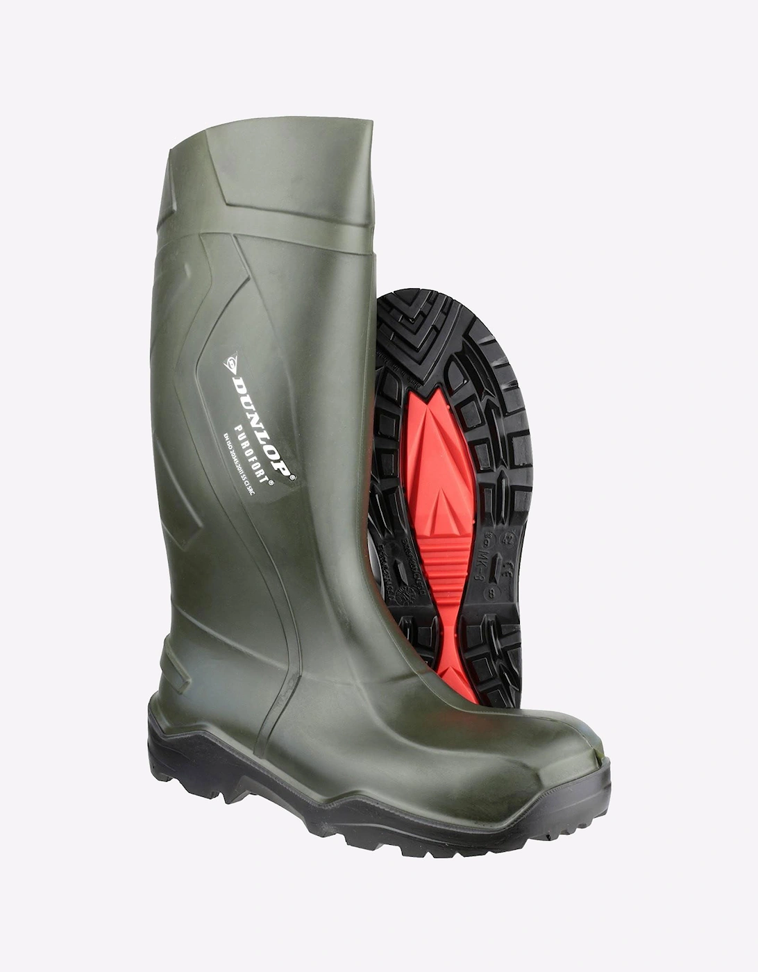 Dunlop Purofort+ Full Safety Unisex Wellingtons Green