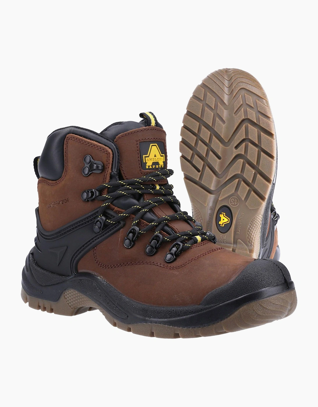 Amblers Safety Amblers FS197 Waterproof Lace up Safety Boot Mens Brown