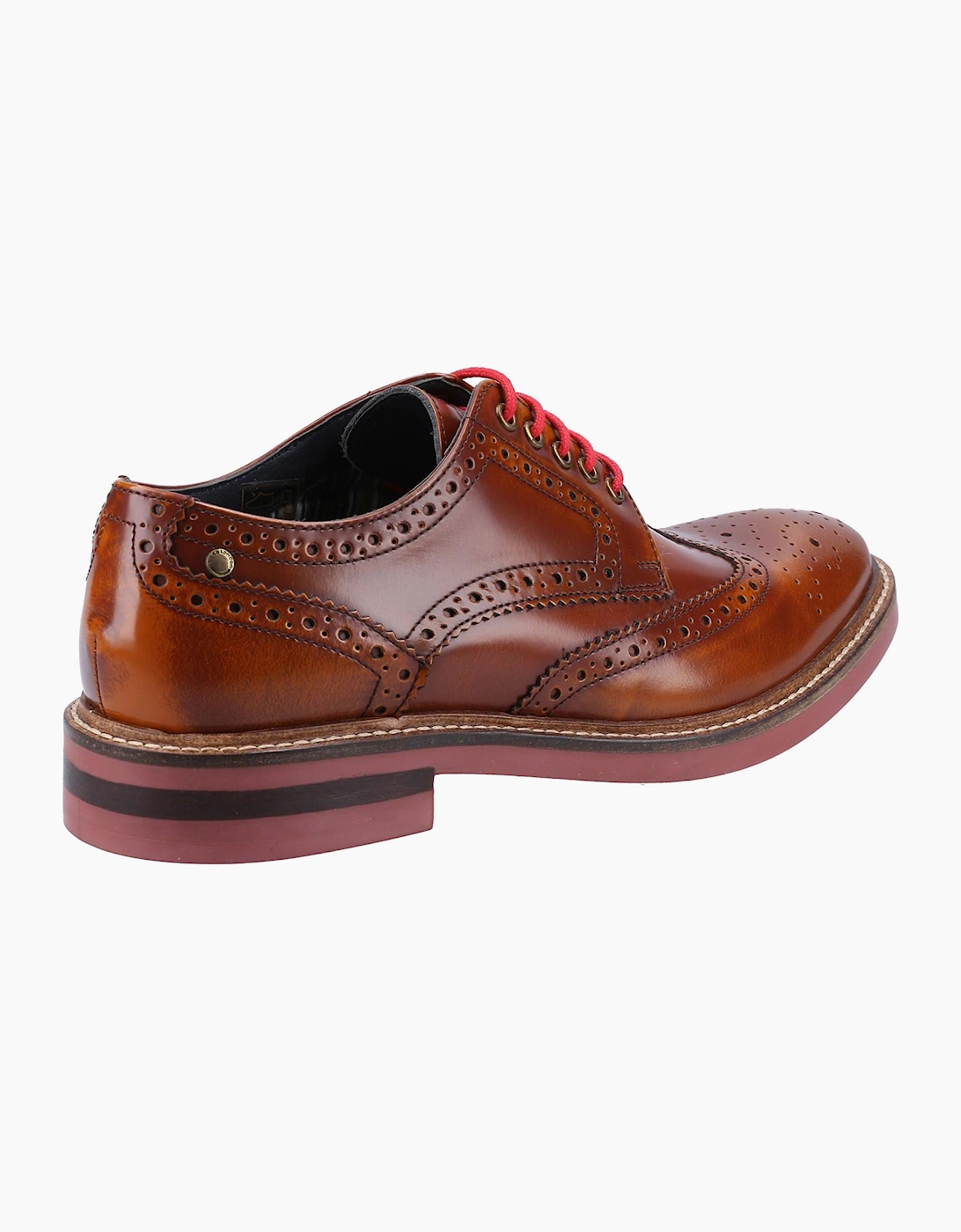 Base London Woburn Hi-Shine Brogue Leather Mens Shoes Tan