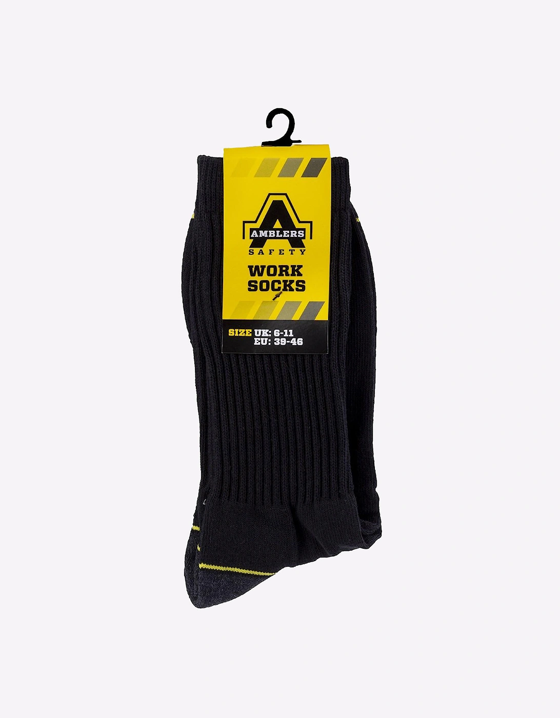 Amblers Safety Amblers Heavy Duty Work Socks (3-Pack) Black