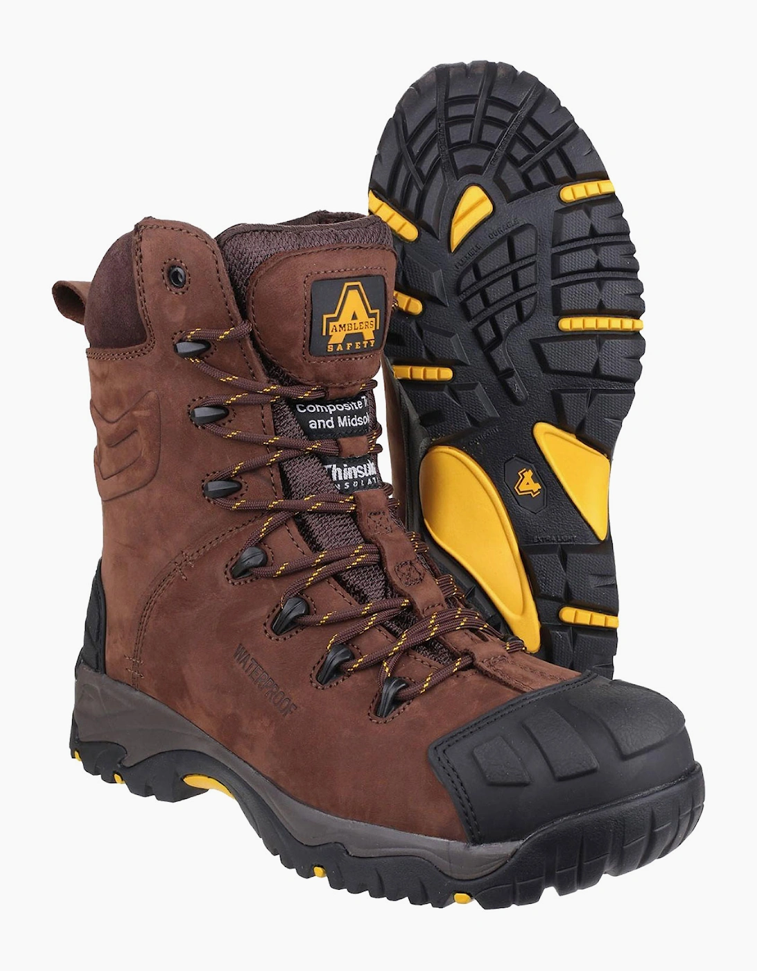 Amblers Safety AS995 Waterproof Safety Boots Mens Brown