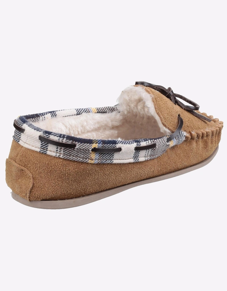Cotswold Kilkenny Slip on Moccasin Slipper Womens Tan