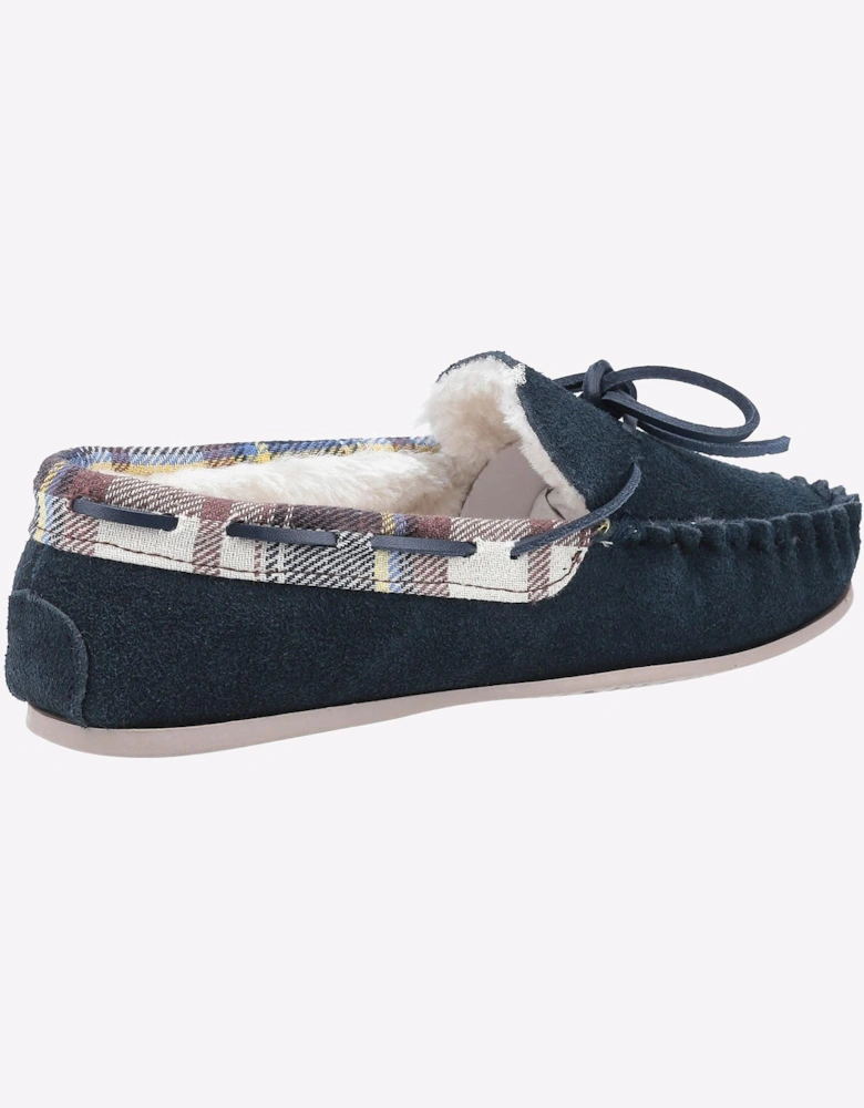 Cotswold Kilkenny Slip on Moccasin Slipper Navy