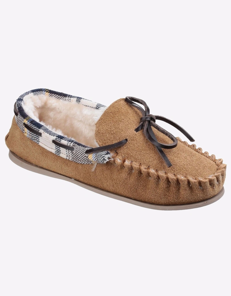 Cotswold Kilkenny Slip on Moccasin Slipper Womens Tan