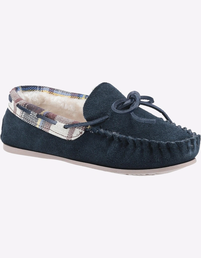 Cotswold Kilkenny Slip on Moccasin Slipper Navy