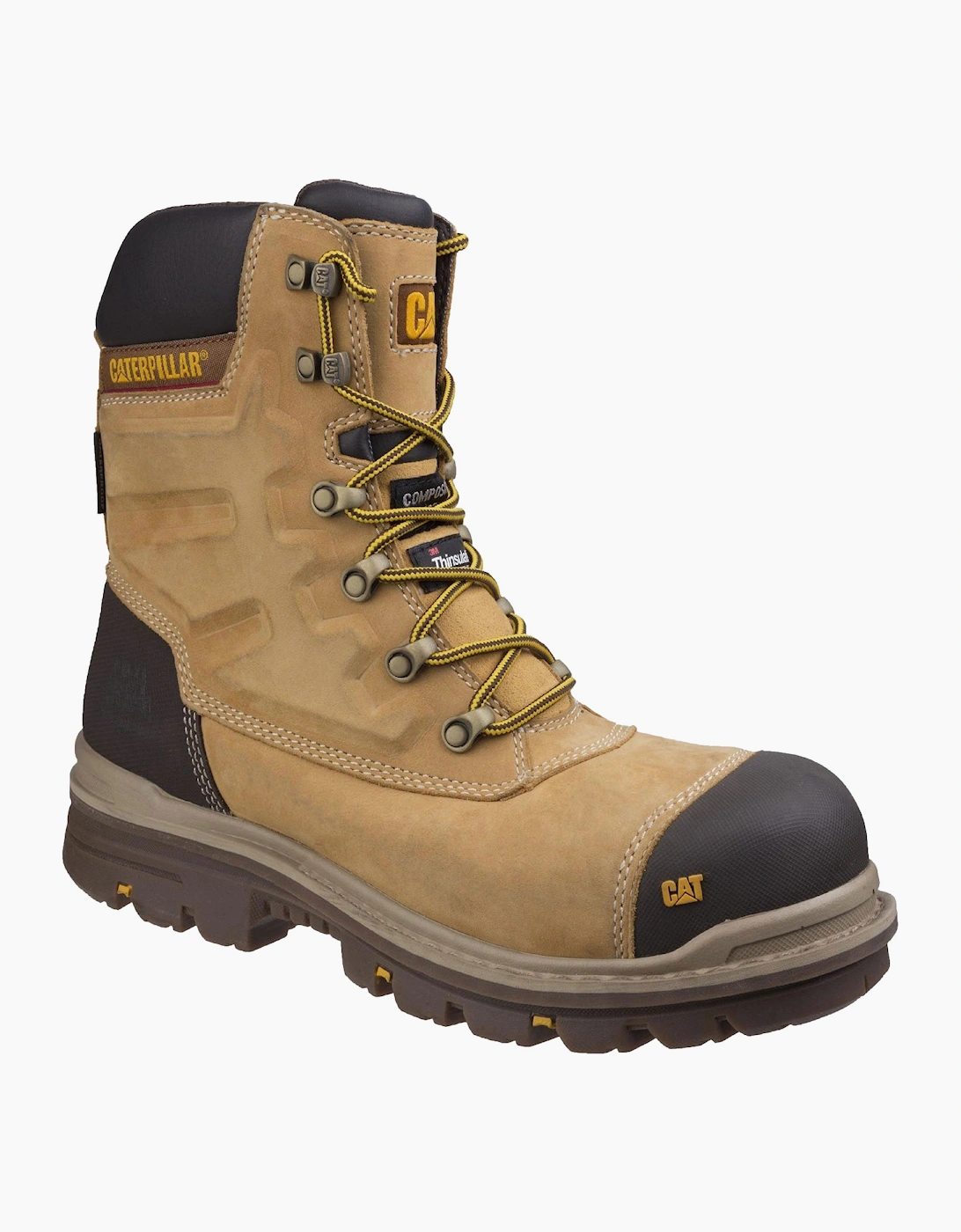 Caterpillar Safety Caterpillar Premier Leather Waterproof Safety Boot Mens Honey