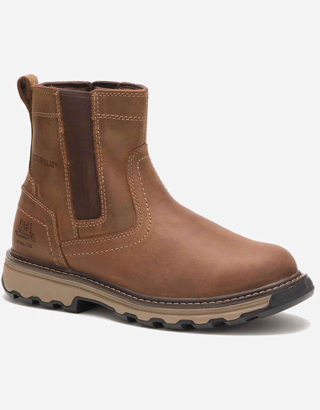Caterpillar Safety Caterpillar Pelton Leather Safety Boots Mens Dark Beige