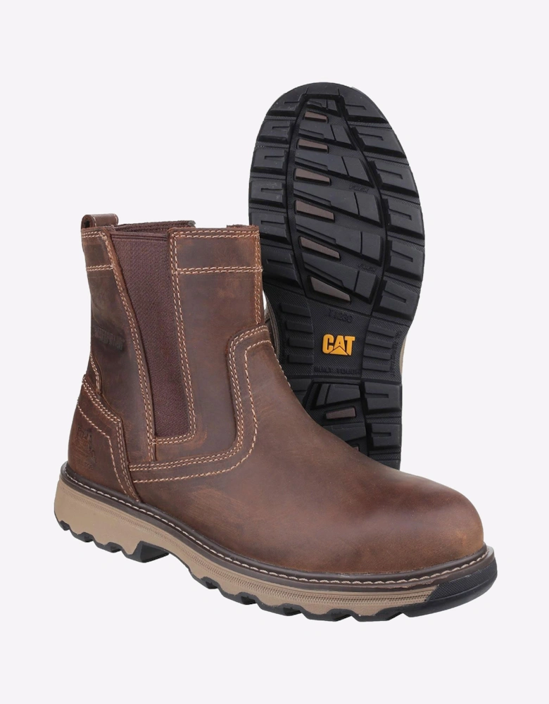 Caterpillar Safety Caterpillar Pelton Leather Safety Boots Mens Dark Beige