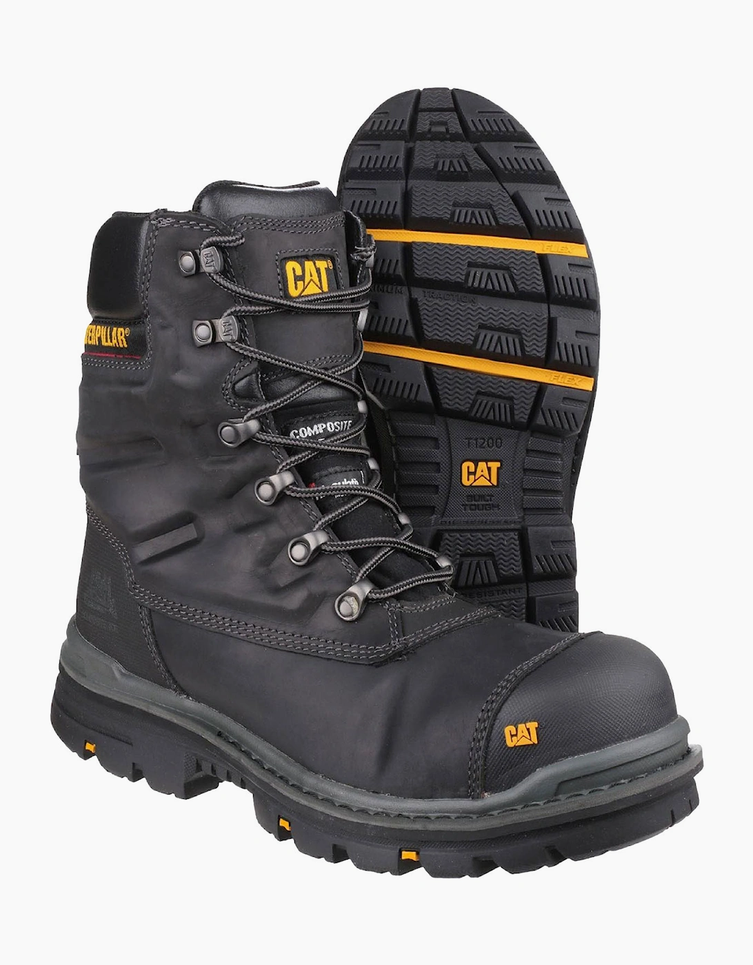 Caterpillar Safety Caterpillar Premier Leather Waterproof Safety Boot Mens Black