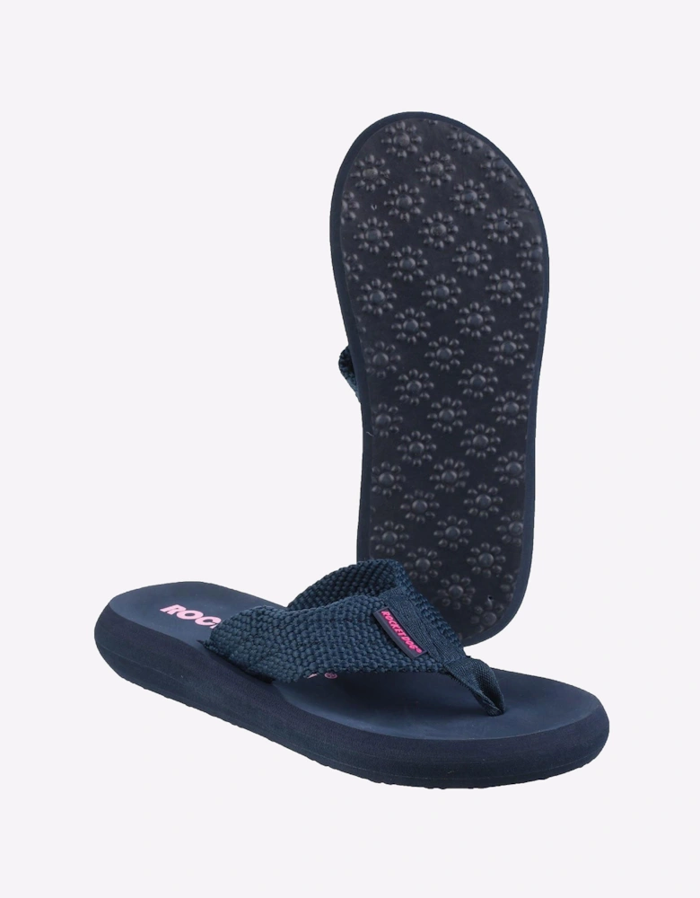 Rocket Dog Sunset Webbing Womens Flip Flops Navy