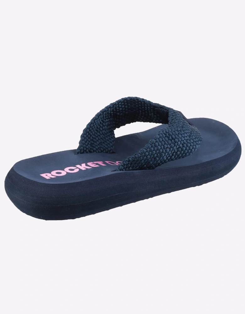 Rocket Dog Sunset Webbing Womens Flip Flops Navy