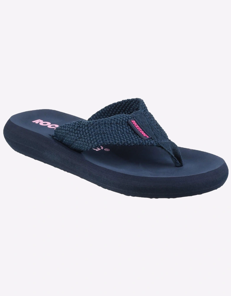 Rocket Dog Sunset Webbing Womens Flip Flops Navy