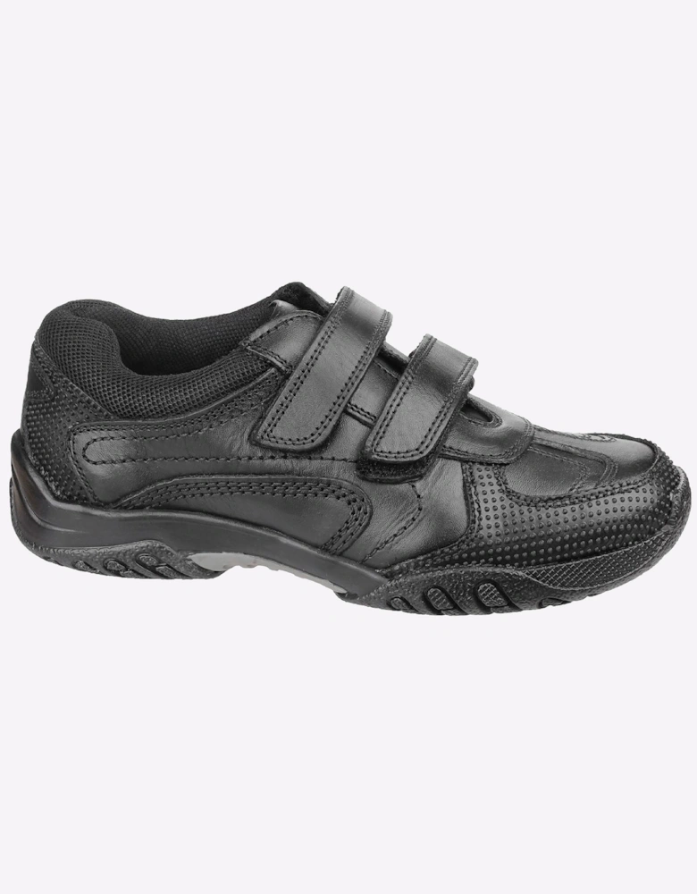 Hush Puppies Jezza Leather Junior Boys Shoes Black