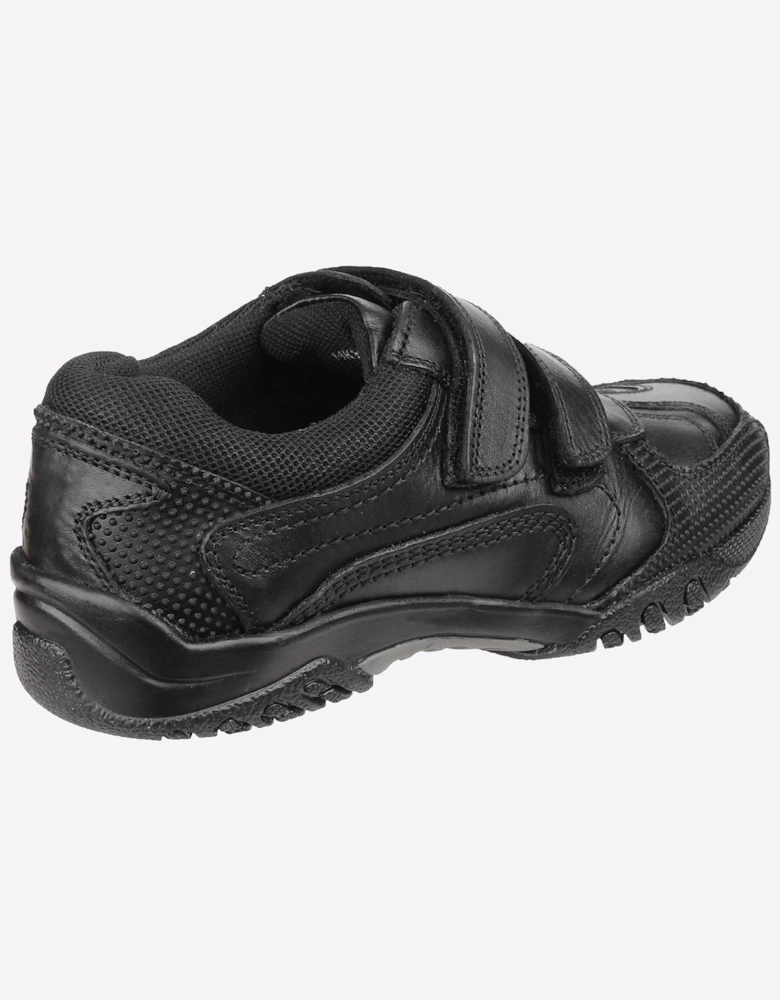 Hush Puppies Jezza Leather Junior Boys Shoes Black