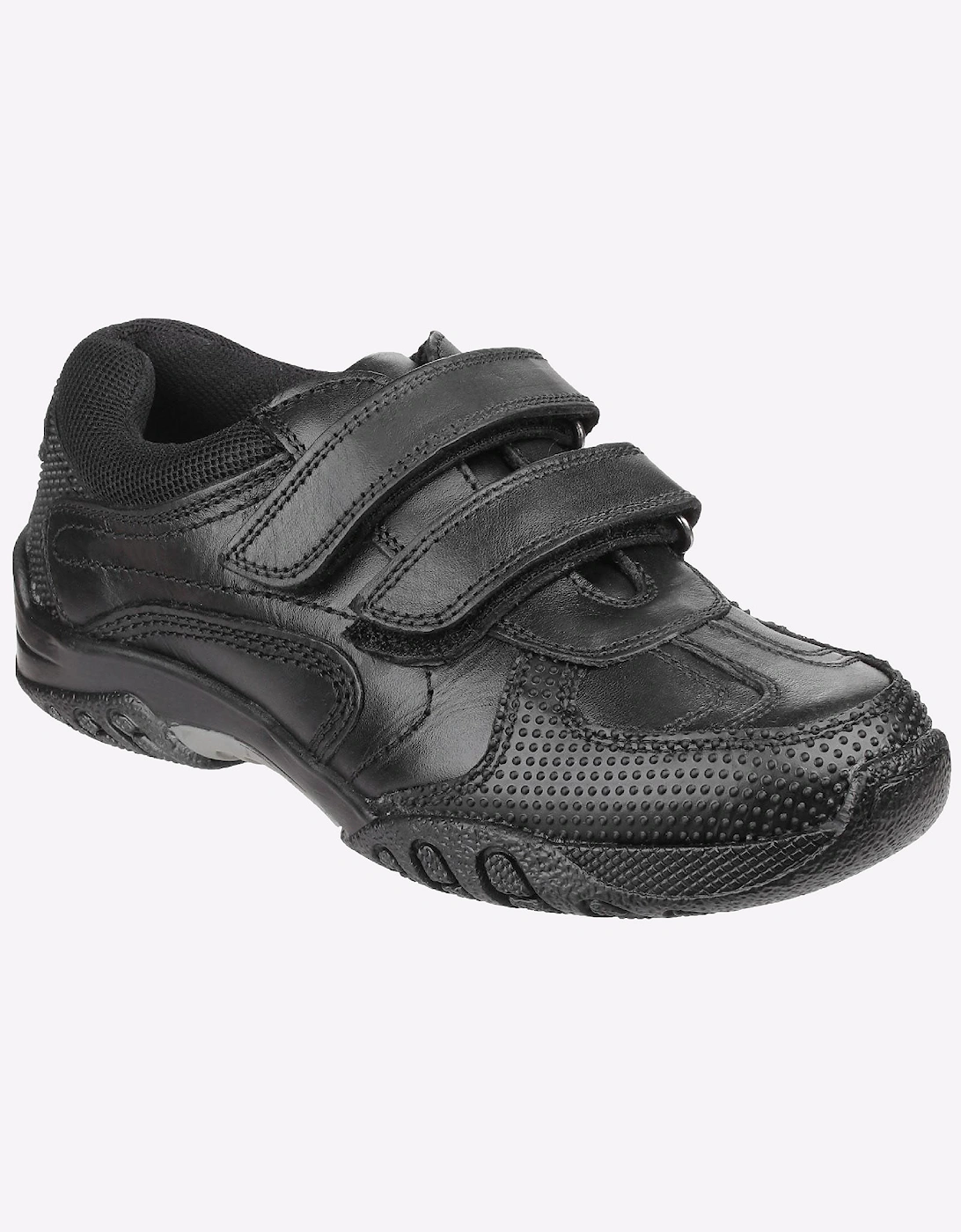 Hush Puppies Jezza Leather Junior Boys Shoes Black
