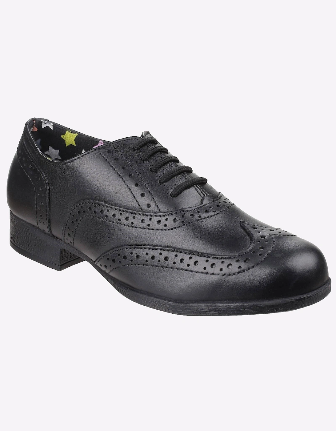Hush Puppies Kada Leather Junior Boys Shoes Black