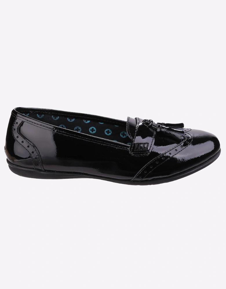 Hush Puppies Esme Leather Junior Girls Shoes Patent Black