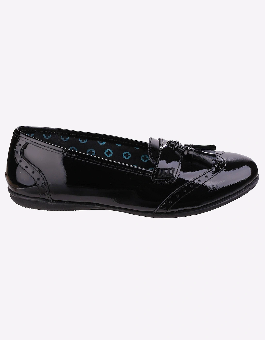 Hush Puppies Esme Leather Junior Girls Shoes Patent Black