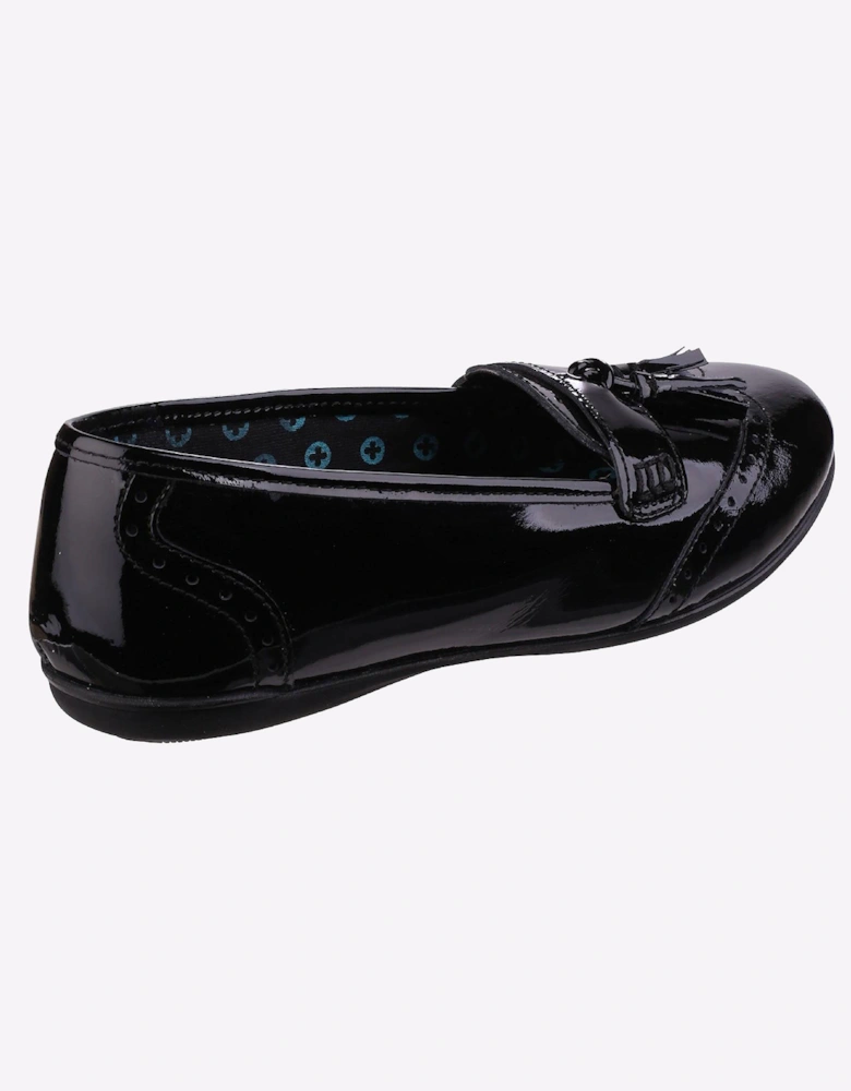 Hush Puppies Esme Leather Junior Girls Shoes Patent Black