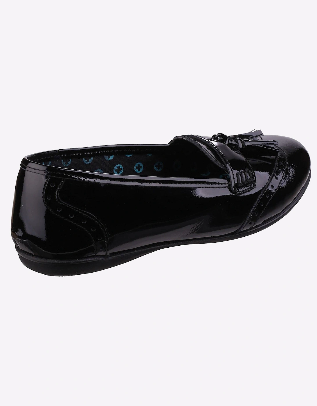Hush Puppies Esme Leather Junior Girls Shoes Patent Black