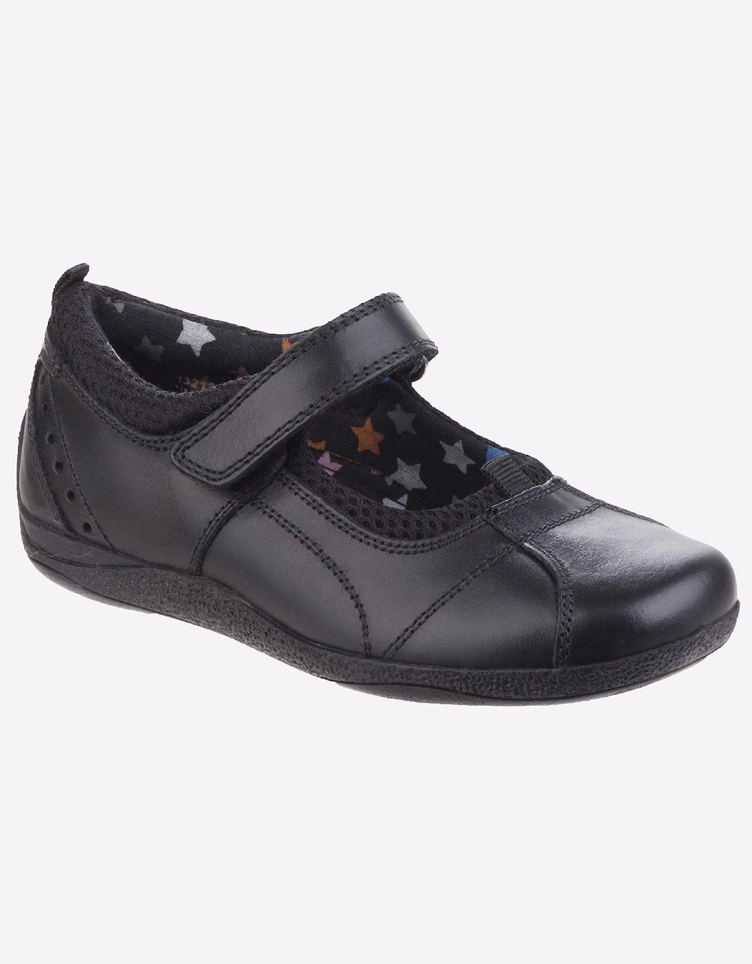 Hush Puppies Cindy Leather Junior Girls Shoes Black