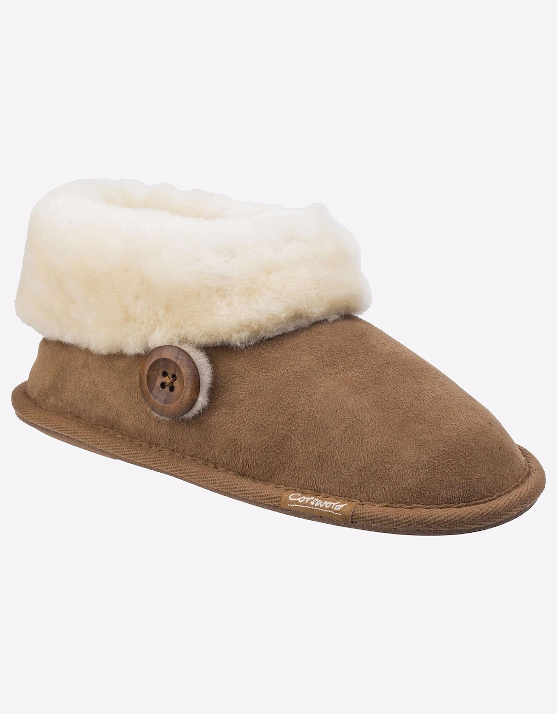 Cotswold Wotton Sheepskin Bootie Slipper Womens Girls Chesnutt