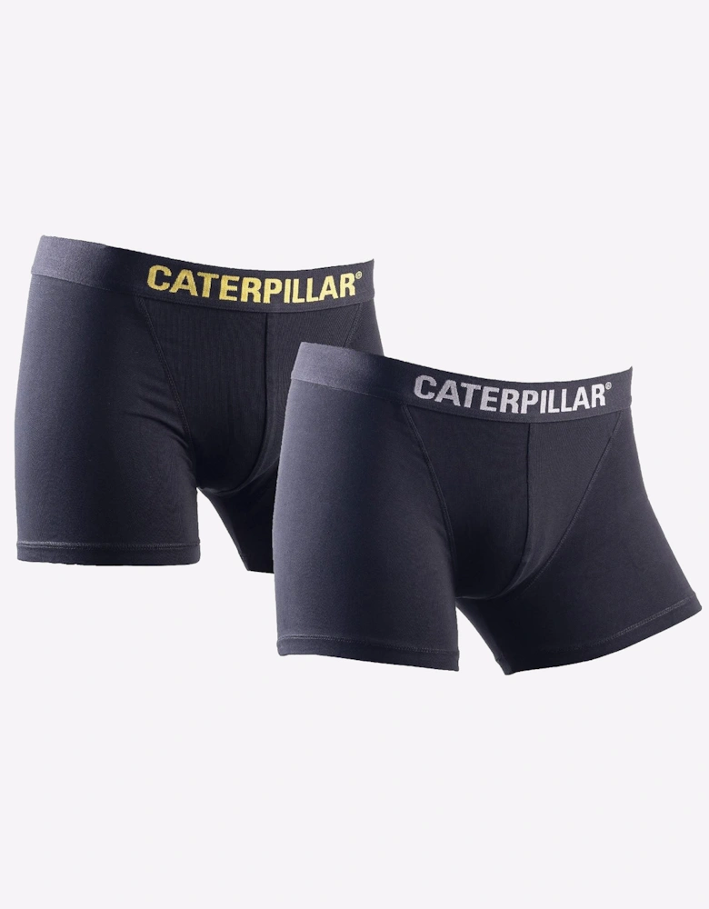 Caterpillar Boxer Shorts 2-Pack Mens Black/Yellow/Charcoal