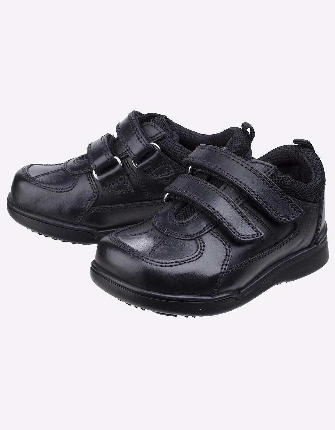 Hush Puppies Liam Leather Infants Childs Boys Shoes Black