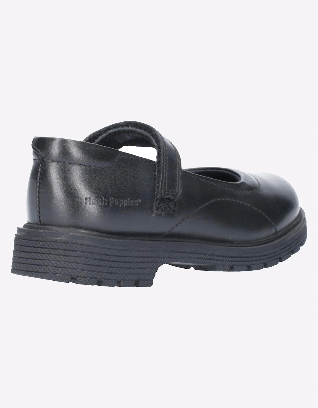 Hush Puppies Tally Leather Junior Girls Shoes Black