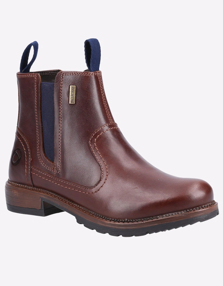 Cotswold Laverton Memory Foam Womens Leather Boots Brown / Navy
