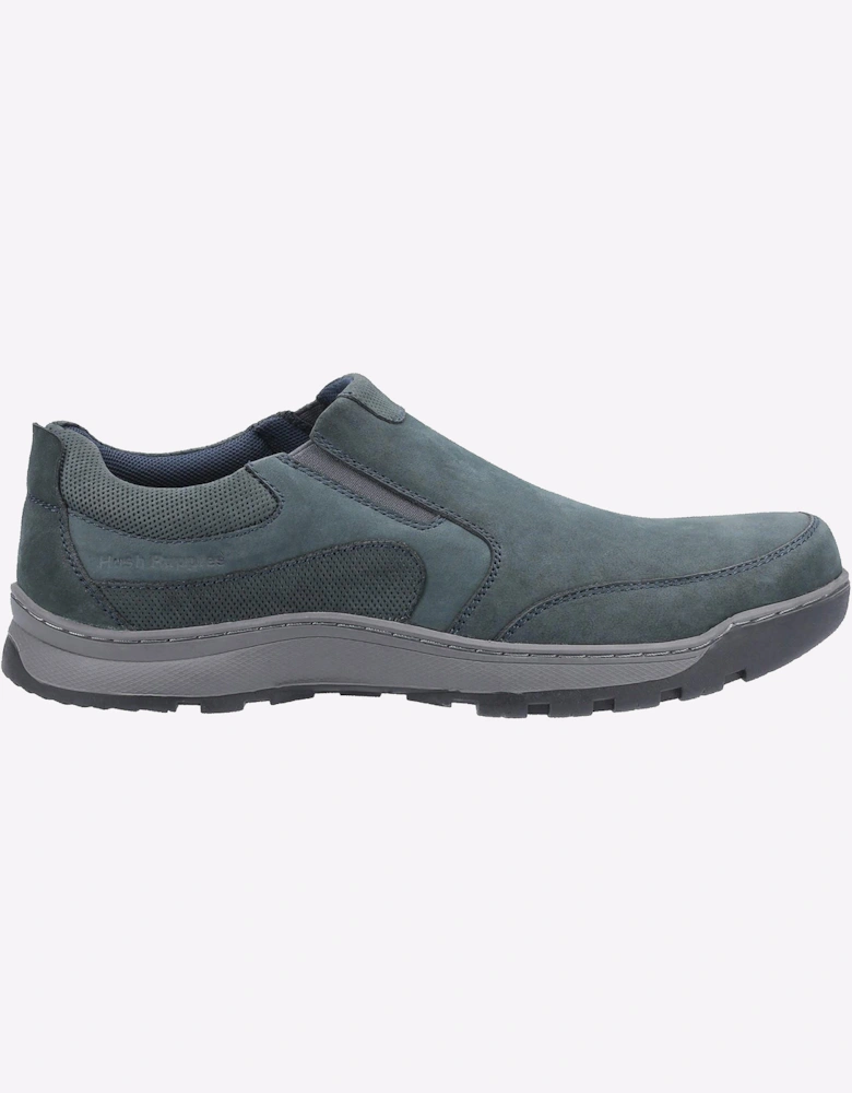 Hush Puppies Jasper Slip On Mens Leather Shoes Navy Nubuck