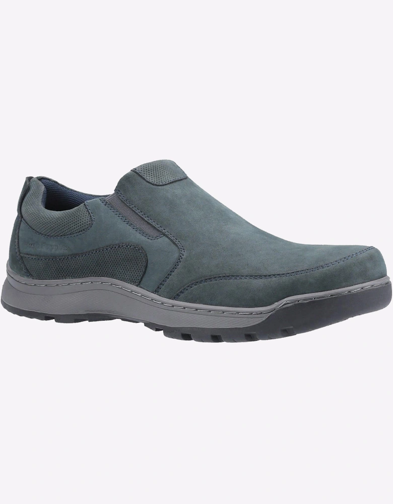 Hush Puppies Jasper Slip On Mens Leather Shoes Navy Nubuck