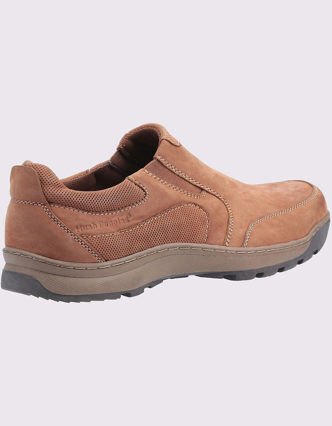 Hush Puppies Jasper Slip On Mens Leather Shoes Tan Nubuck