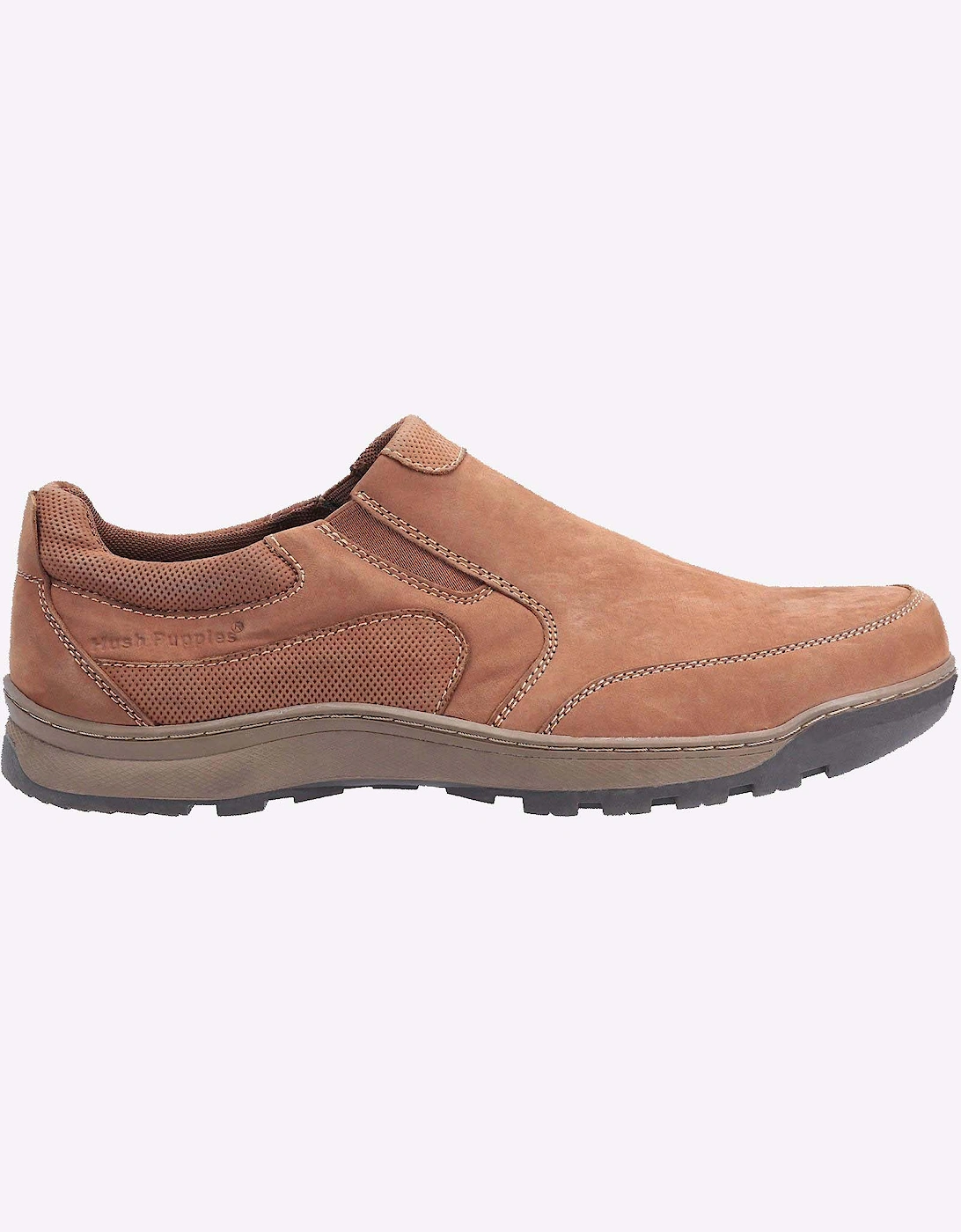 Hush Puppies Jasper Slip On Mens Leather Shoes Tan Nubuck